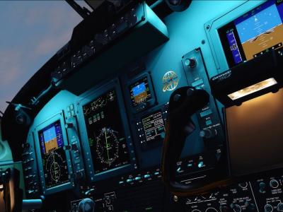 Cockpit view KingAir B350